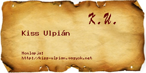 Kiss Ulpián névjegykártya